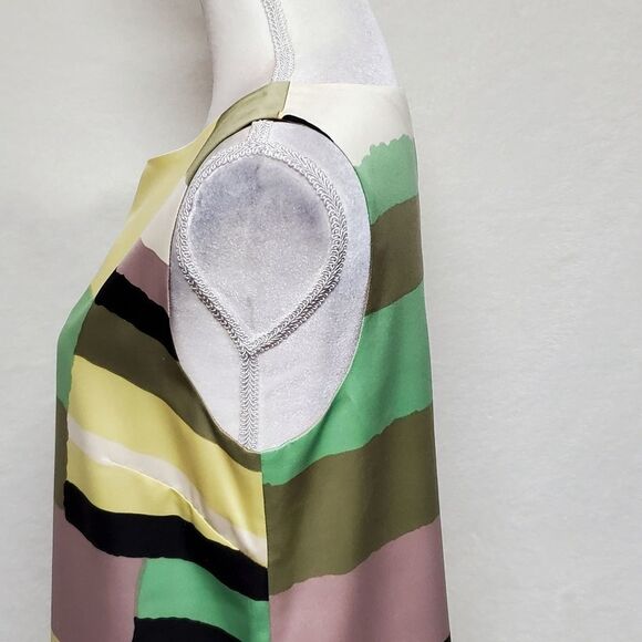 RARE HTF Anthropologie James Coviello Tableau Satin Sleeveless Shift Dress Frock - Picture 6 of 11